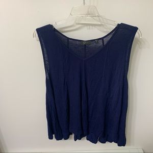 Navy blue loose fitted tank top